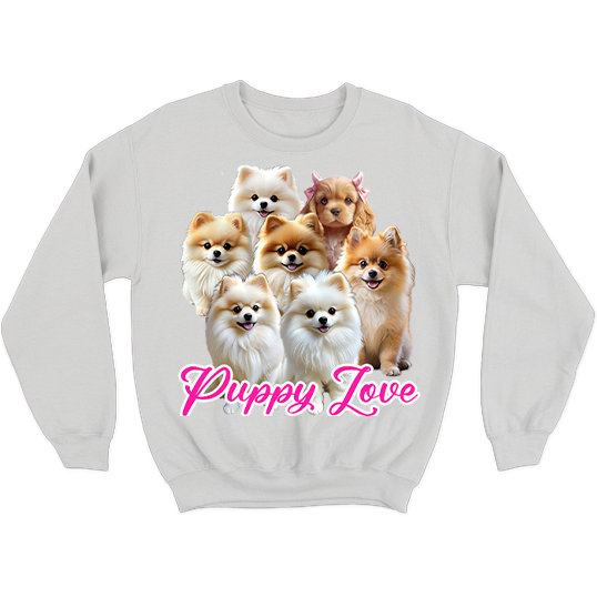 Puppy Love White Sweater Design