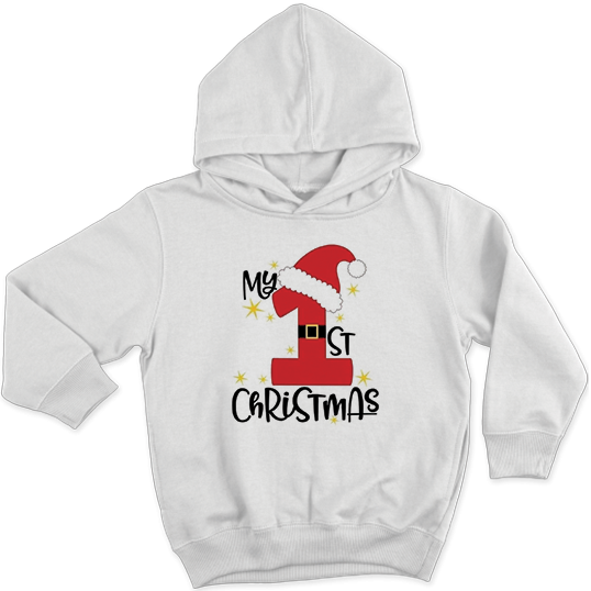 My First Christmas Design White Hoodie